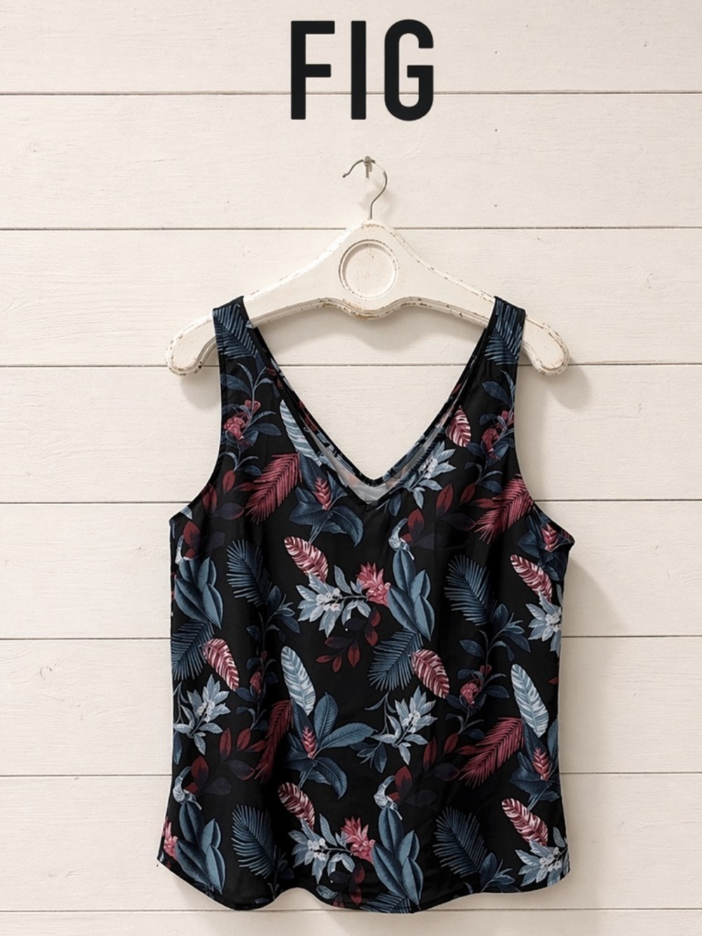 FIG Clothing Tropical Print Sleeveless Top – Size G (L) – Eco Fabric